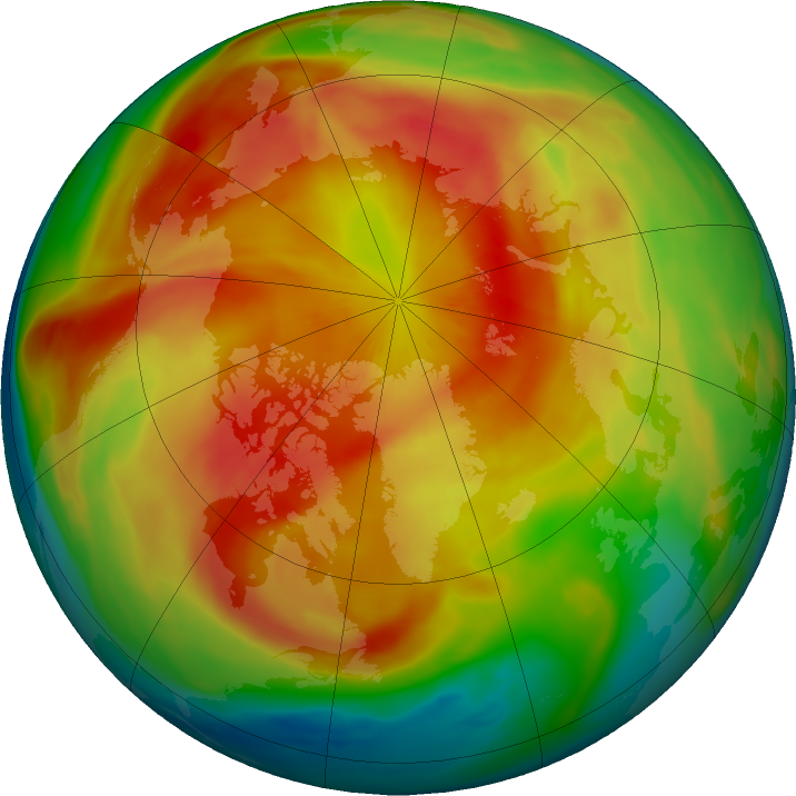 Arctic ozone map for 20 March 2023